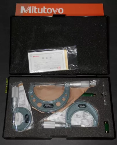 🆕 🇯🇵 Mitutoyo 103–922 OD Micrometer Set 0–3" 0.0001" Grad ⭐⭐⭐⭐⭐