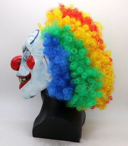 Mens Sinister Mr Mister Horror Creepy Clown Killer Halloween Costume Mask + Wig - Picture 5 of 6