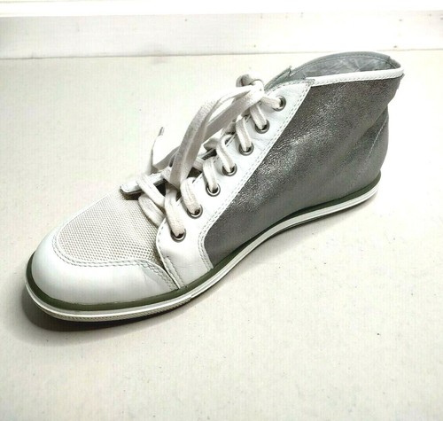 Elie Tahari Damen Sneaker Gr. 8 Silber Metallic High Top Schnürschuhe - Bild 2 von 9