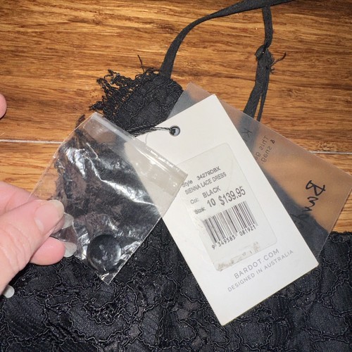 BNWT Ladies Bardot dress size 10 black sleeveless Sienna lace Dress RRP $140 - Picture 4 of 7