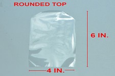 200 4" X 6" CLEAR ROUNDED TOP SHRINK WRAP BAGS 