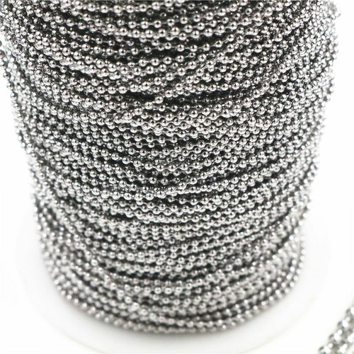 Beaded Ball Chains Stainless Steel Bulk Balls DIY Necklaces Jewelry Making Acces - Picture 4 of 12