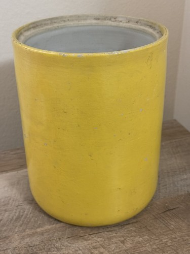 Vintage handbemalter Steinzeug Topf gelbe Blumen Floral Landhaus Topf 8,75" - Bild 9 von 16