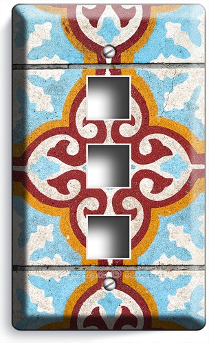 TRADITIONAL BLUE ARABIC RUSTIC TILES STYLE LIGHT SWITCH OUTLET WALL PLATES DECOR - Picture 22 of 34