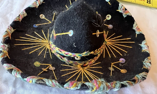 Kleiner dekorativer schwarzer Sombrero - gebraucht - Bild 1 von 6