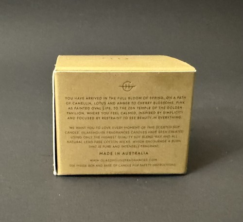 Glasshouse Fragrances~ Kyoto In Bloom Scented Single Wick Mini Candle 1.1 oz NIB - Picture 3 of 4