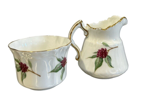 Hammersley England Mini Sugar and Creamer Dogwood Blossom Pattern Numbered - Picture 3 of 11
