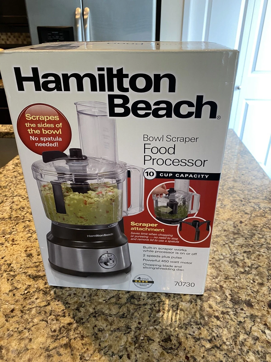 Hamilton Beach 10-Cup Food Processor, Silver/Black, 70730 NEW