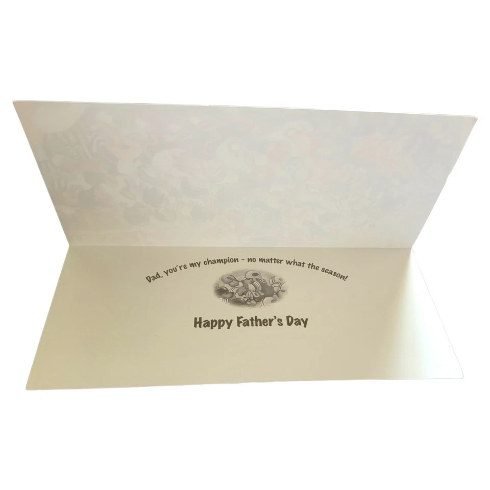 Vintage Fathers Day Football Greeting Card By Leanin Tree Green Gold Packer - Image 2 of 3