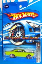 Hot Wheels 2006 Motown Metal #88 '70 Plymouth Road Runner Lime Green w/ 10SPs