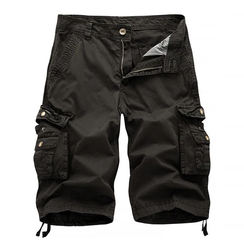 Herren Freizeit solide Cargo Shorts mehrere Taschen gewaschen Lounge 30 31 32 34 36 38-48 - Bild 15 von 26