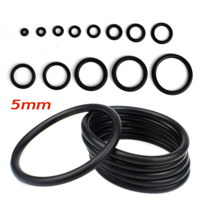 NBR O-Ringe Gummiringe Dichtung Schnurstärke 5mm Dichtungsringe Außen 15-420mm