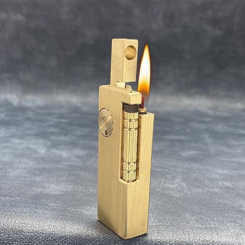 Portable Side Slide Ignition Brass Kerosene Lighter Retro Gadget Outdoor Camping - Picture 5 of 6