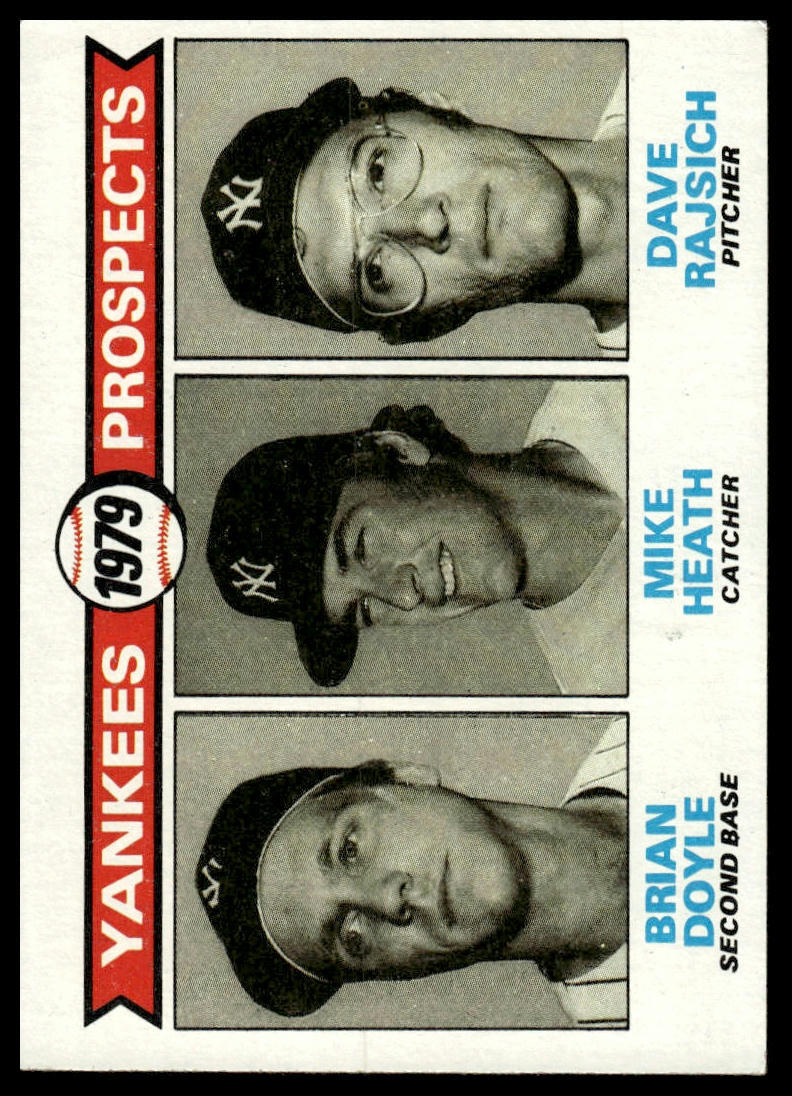 1979 Topps #710 Yankees 1979 Prospects (Brian Doyle / Mike Heath / Dave Rajsich)