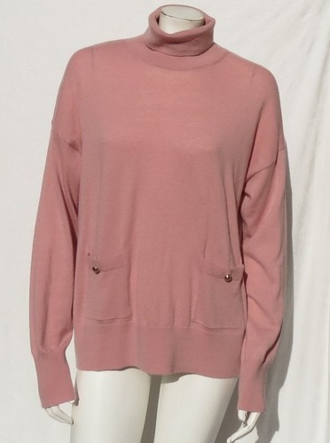 $248 KATE SPADE US Women’s L Dusty Pink Turtleneck Pocket Sweater Pullover Top - Picture 1 of 6