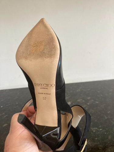 ELEGANTE ORIGINAL JIMMY CHOO SANDALETTEN SCHWARZ Gr 37 NEUWERTIG - Bild 7 von 9