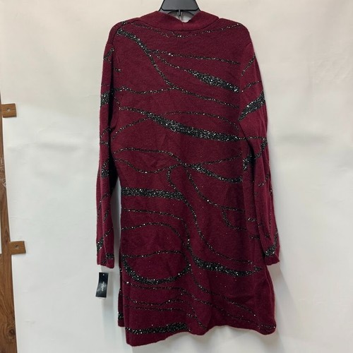 Alfani Women Plus 2X Malbec Red Swirl Shimmer Cardigan Sweater NWT CY55 - Picture 4 of 5