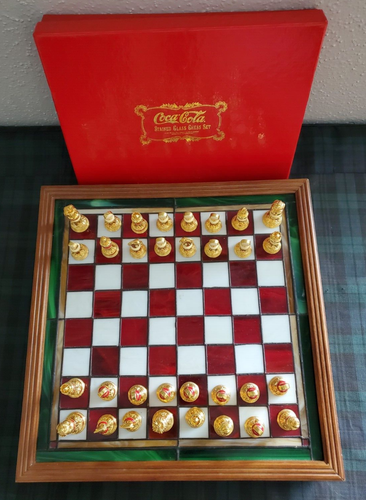 Coca Cola Vintage Buntglas Schachspiel 24K Gold von der Franklin Mint fr 1996 - Bild 8 von 24