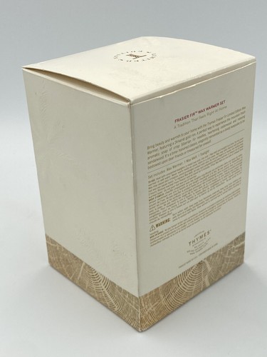 New THYMES Frasier Fir WAX WARMER 24 Karat Gold Rim Tall White Stump Ceramic - Picture 11 of 13