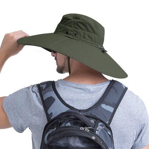 Men Women Wide Brim Sun Hat Breathable Bucket Cap Summer Fishing UV Protection - Picture 73 of 186