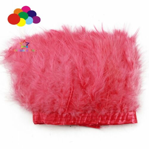 60 color 2M Fluffy Marabou Feathers Fringe Trim For Wedding Turkey Plumes Ribbon - Picture 20 of 66