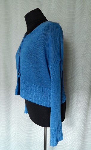 Strickjacke Grizas blau Leinen Größe M - Bild 2 von 8