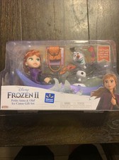 Disney Frozen 2 II Petite Anna and Olaf Ice Canoe Gift Set Seven Piece Playset