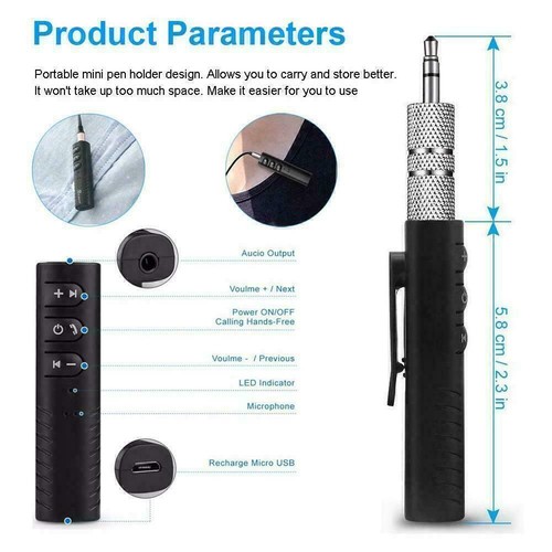 Auto Bluetooth Receiver Handfree Wireless Aux Music W0J O3S0 F3 3.5 T2M6 G D3P7 - Photo 9/12