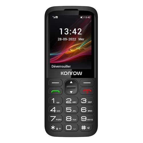 Konrow Senior 280 (Écran 2.8'' - Double Sim - Avec Station de charge) Noir - Foto 2 di 7
