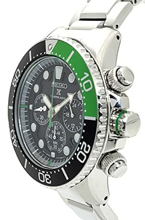 seiko prospex sea diver's 200m chronograph solar sports watch green ssc615p1