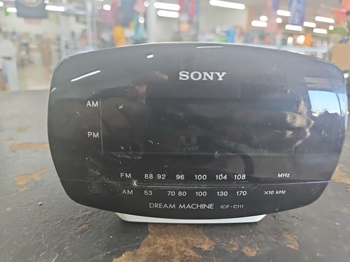 Vintage Sony ICF-C111 Dream Machine Clock Radio Large display, AM/FM White Clean - Picture 2 of 7