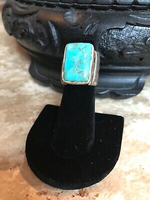 Statement Ring Taille SA1103 Turquoise 925 Sterling Silver Band Ring Méditation