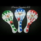3 x Cute Xmas Snowman Paddle Ball/Biff Baff Bat/Stocking/Filler/Party/Bag/Evebox