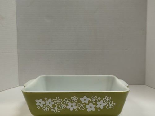 Pyrex Crazy Daisy Green 503 Refrigerator Dish(s) MINT Style 1 - Picture 1 of 3