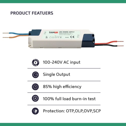 LED Driver Power Supply Transformer AC 240V - DC 12V 60W Sanpu Power Adapter - Picture 22 of 29