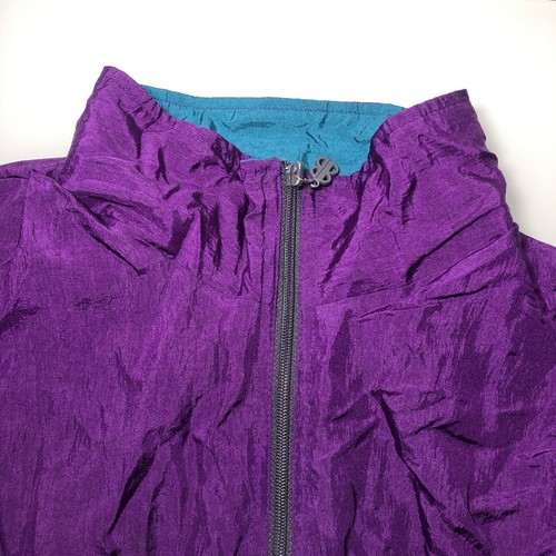 Vintage Bill Blass Windbreaker Jacket Retro Purple Full Zip Mens Size Large - Picture 5 of 6