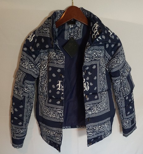 Rich Boys Paisley Blue Bandanna Puffer Jacket Windbreaker Boys 8 Streetwear - Picture 9 of 17