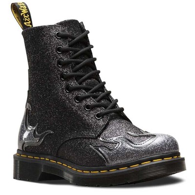 dr martens black glitter pascal
