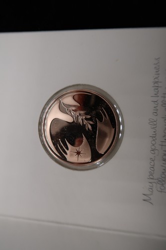 Vintage 1976 Franklin Mint jährliche Weihnachtskarte & Frieden Sterlingsilber Münze Medaille - Bild 6 von 20