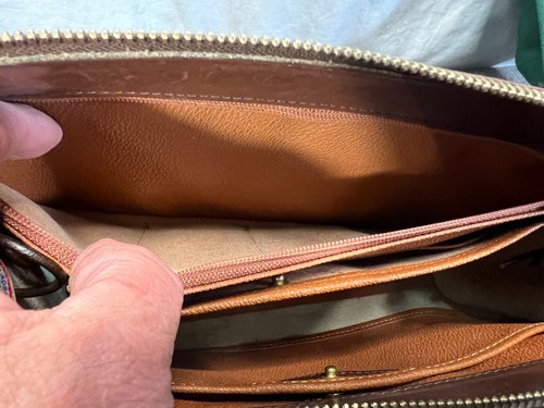 Vintage Leder Dooney and Bourke Speedy Umhängetasche Tasche in Creme & Braun Hergestellt in den USA - Bild 12 von 17
