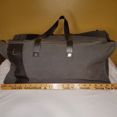 Pottery Barn Large Canvas and Leather Weekender Duffel Bag - Picture 3 of 15