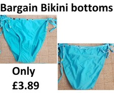 Ladies Girls bikini briefs bottoms Blue, Side tie ups  Size  10 Small  NEW cheap