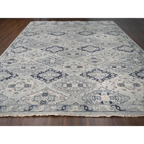 13'9"x17'9" Gray Wool Hand Knotted Anatolian Design Oversized Rug R84024 - Picture 2 of 11