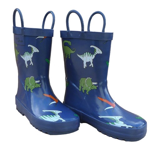 Foxfire FOX-600-65-6 Childrens Blue Dinosaurs Rain Boot - Size 6
