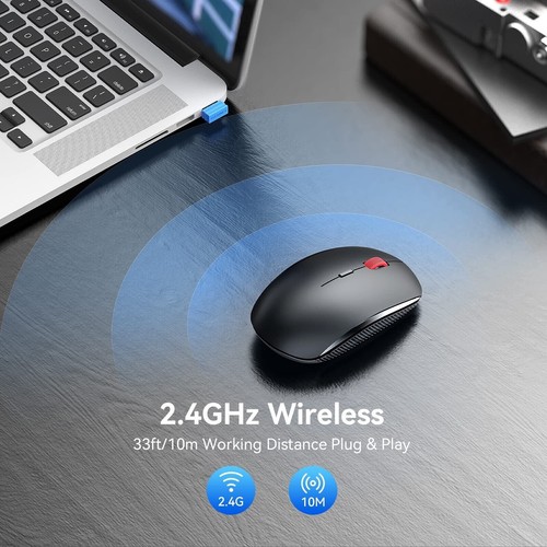 TeckNet 2.4G Slim Silent Wireless Mouse Ergonomic Optical Mouse with USB 01862 - Picture 4 of 10
