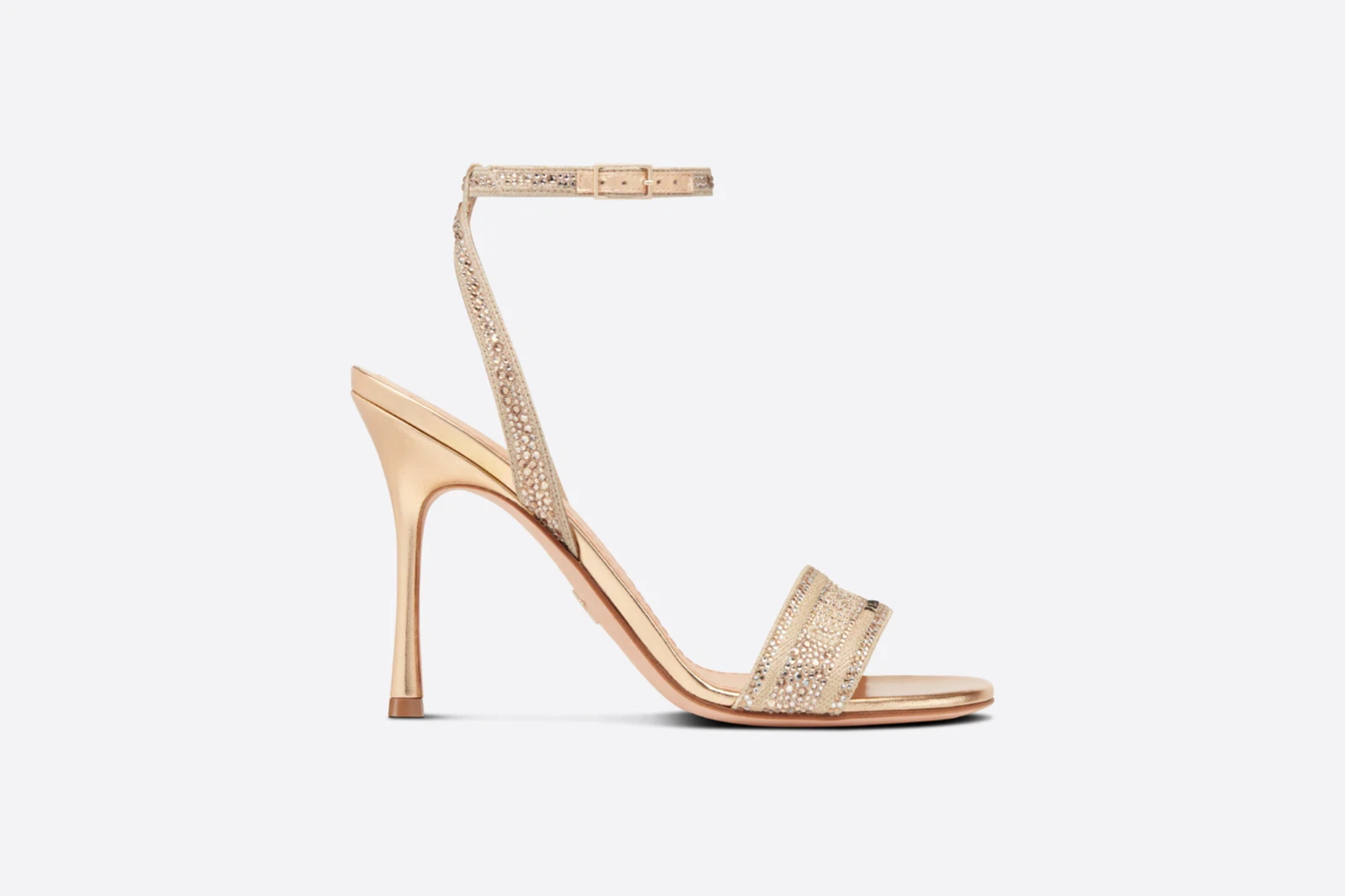 Sandale dorée à talons Dior Dway taille 38,5