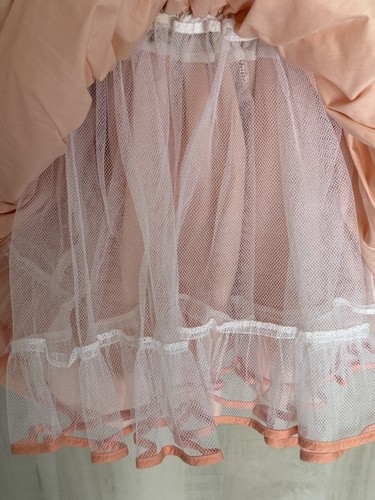 VTG Betty Oden Polka Dots Dress Ruffles Lace Girls Size6x Orange USA Made - Picture 12 of 14
