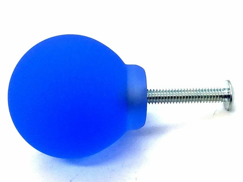 4 x ICED COOL BLUE KNOBS 33mm frosted round resin ball cupboard drawer knob (138 - Picture 3 of 7