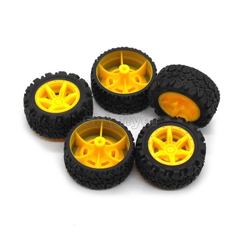 4pcs 40*2mm Yellow Coarse Grain Rubber Car Tire Toy Wheels Model Robot Part DIY - Picture 2 of 4