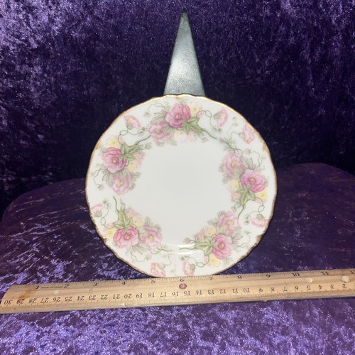 LIMOGES, France Elite L PINK CARNATIONS Plate PLATTER 6 1/2” - Picture 3 of 5